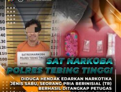 Hendak Edarkan Sabu, TR Ditangkap Sat Narkoba Polres Tebing Tinggi