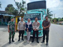 Kapolsek Indrapura Pimpin dan Kawal Pergeseran Logistik Pemilu 2024 Dari PPK Laut Tador Ke Gudang Logistik Dan Kantor KPU Batubara