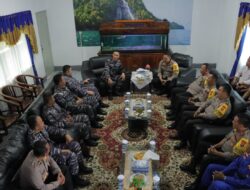 Danlanal Sibolga Terima Kunjungan Kapolres Sibolga Dan Jajarannya Di Mako Lanal Sibolga