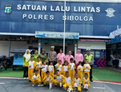 Ajarkan Peraturan Lalu Lintas Kepada Anak Usia Dini, Polres Sibolga Sambut TK Kemala Bhayangkari 12 Cab. Sibolga