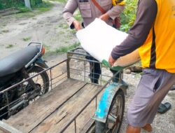 Bhabinkamtibmas Polsek Laguboti Berikan Pesan Kamtibmas Ke Desa Binaan