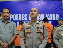 Polres Tanah Karo Gelar Press Release Kasus Pencurian Alat Pertanian, PLH. Kapolres Tanah Karo AKBP Oloan Siahaan : Kami Apresiasi Warga Desa Lingga Julu