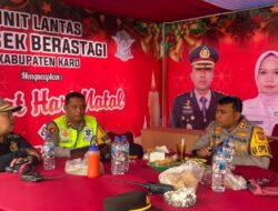 Kapolres Tanah Karo Tinjau Pos Pam dan Ikut Atur Lalu Lintas di Tugu Juang Berastagi