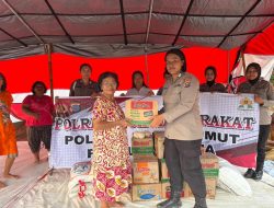 Polwan Polres Sibolga Salurkan Bansos untuk Korban Longsor, Hadir Ringankan Beban Warga