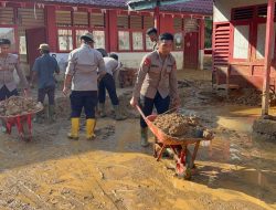Sekolah Terdampak Bencana Dibersihkan, Polda Sumut Fokus Pulihkan Dunia Pendidikan