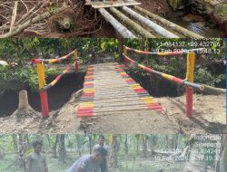 Brimob Polda Sumut Bangun Jembatan Darurat di Pelosok Tapsel, Akses Warga Kembali Terhubung
