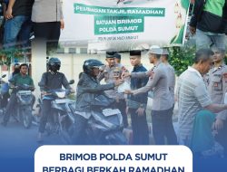 Brimob Polda Sumut Berbagi Berkah Ramadhan, 200 Takjil Dibagikan untuk Pengendara di Sekitar Mako K.E. Lumi