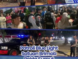 Patroli Blue Light Satuan Brimob Polda Sumut Sigap Redam Keributan Akibat Laka Lantas di Medan, Situasi Memanas Berhasil Dikendalikan
