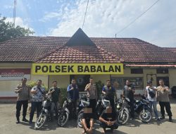 “Pura-Pura Berburu”, Polsek Babalan Ungkap Kasus Curanmor, Enam Unit Kendaraan Berhasil Diamankan