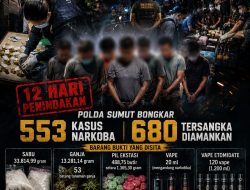 12 Hari Penindakan, Polda Sumut Bongkar 553 Kasus Narkoba dan Amankan 680 Tersangka