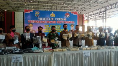 Polresta Deli Serdang memusnahkan barang bukti narkotika