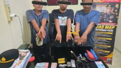 Tiga Terduga Pengedar Shabu Diciduk di Lapangan Bola Tigapanah, Lima Paket Narkotika Diamankan