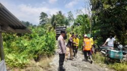 Tanggap Bencana, Polsek STM Hulu Bantu Aktifkan Jalur Alternatif Bersama Masyarakat