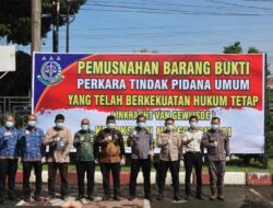 Waka Polres Binjai Hadiri Pemusnahan Barang Bukti di Kejaksaan Negeri Binjai