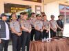 Kapolres Nias Selatan AKBP Alfian Tri Permadi, S.I.K., M.H. menggelar konferensi pers terkait pengungkapan kasus tindak pidana narkotika jenis sabu