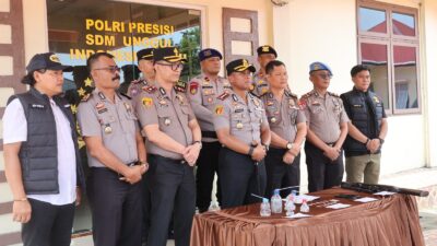 Kapolres Nias Selatan AKBP Alfian Tri Permadi, S.I.K., M.H. menggelar konferensi pers terkait pengungkapan kasus tindak pidana narkotika jenis sabu