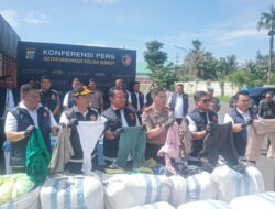 Subdit I Indag Direktorat Reskrimsus Polda Sumut menggagalkan penyelundupan 144 ballpres pakaian bekas yang dipasok dari Kota Bandung,